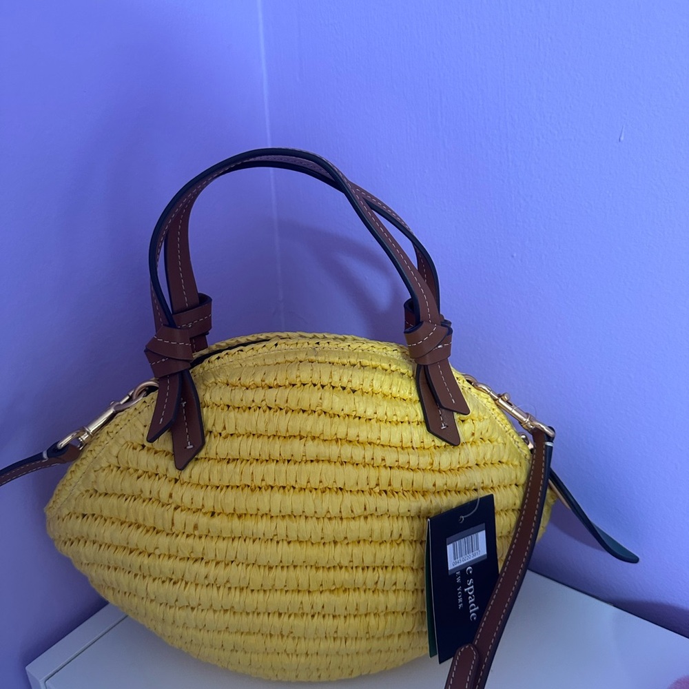 Nwt Kate spade lemon drop straw lemon crossbody bag - Picture 11 of 13